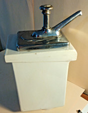 Dispensador de jarabe fuente de soda Art Deco de cerámica Fischman Coca Cola COKE