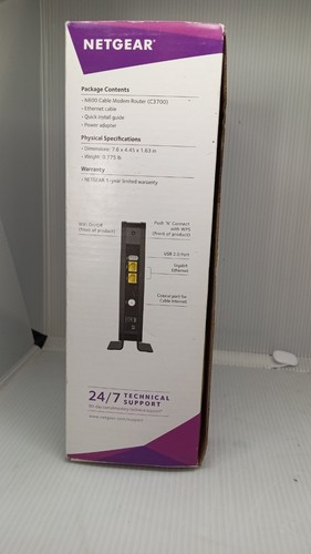 NETGEAR C3700 N600 Wireless WiFi DOCSIS 3.0 Cable Modem Router - Picture 4 of 7
