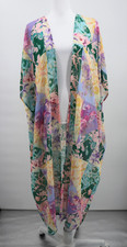 Lane Bryant Long Open Kimono Duster One Size Floral Patchwork Cardigan XL-3X New