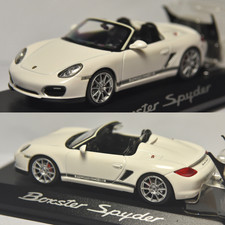 1/43 Dealer Minichamps Porsche Boxster Spyder 987 White 2010 Diecast Toy Rare