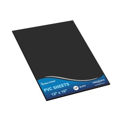 Mega Format PVC Sheet 12'' x 16'' Sintra Rigid Plastic 1/8'' (12'' x 16''), Black 