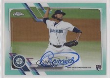 2021 Topps Chrome Rookie Aqua Refractor 101/199 Yohan Ramirez #RA-YR Auto 3f4