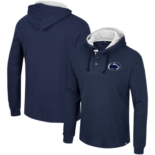 Men's Colosseum Navy Penn State Nittany Lions Affirmative Thermal Hoodie Long