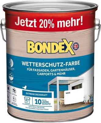 BONDEX Wetterschutz-Farbe, witterungsbeständig, mehrere Farben und Grössen