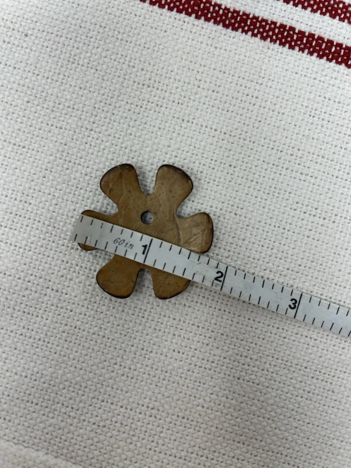 Large Flower Coconut Sewing Buttons 1.75” - 6 Pieces - Image 2 of 4