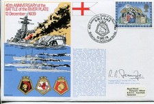 Commander R B Jennings WWII War HMS Exeter Battle River Plate Signed Autograph