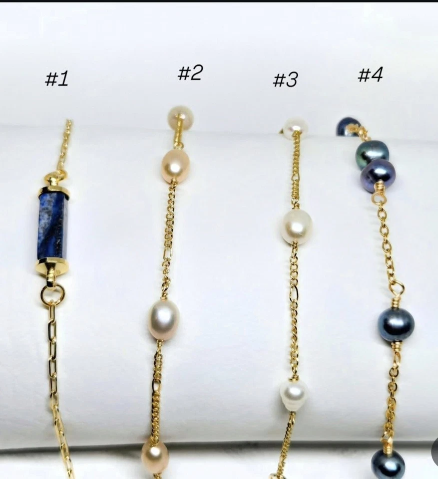 Genuine Freshwater Pearls 18K Gold-plated Adjustable Bracelet - Image 2 of 4