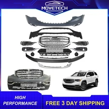 Complete Front Bumper Grille Kit For 2017-2019 GMC Acadia SL SLE SLT Models