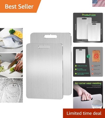 Lightweight Titanium Cutting Boards Set for Meats, Fruits & Vegetables - 2pcs