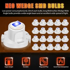 20pcs White T4 T4.2 Neo Wedge Led Dash Switch Climate Control Hvac Light Bulbs