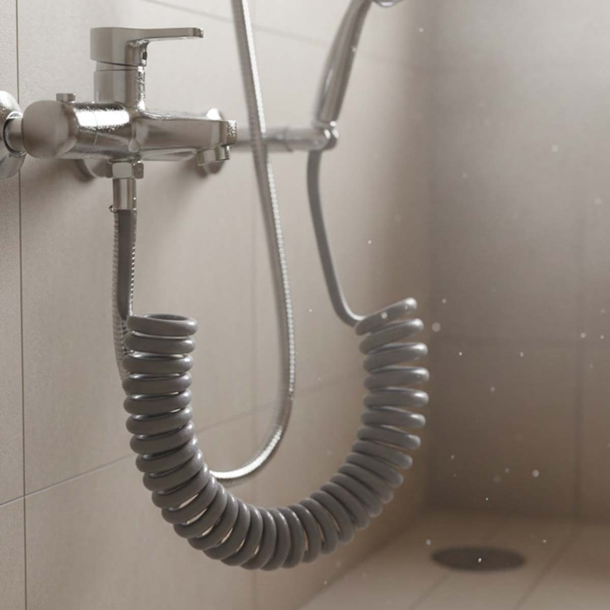 Flexible de douche extensible 2m gris universel Avizar en spirale
