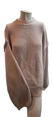 Levi's Made And Crafted Women's Sweater Tan Cotton Ribbed Oversized Chunky Knit