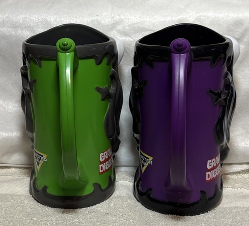 Monster Jam Grave Digger Skull Mug 2 Cups Handle Monster Trucks Eyes Light Up - Picture 6 of 8