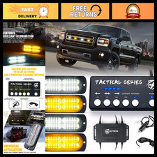 24 Led White Amber Strobe Light Kit With Control Panel For Trucks Cars Towing 24 Led White Amber Strobe Light Kit With Control Panel For Trucks Cars Towing