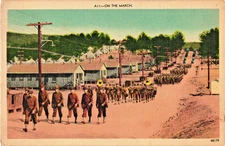 Army On The March WW2 Military Postcard 1940s