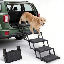 Dog Steps for Car, Truck and SUV - Foldable Pet Stairs for Large Dogs with Non