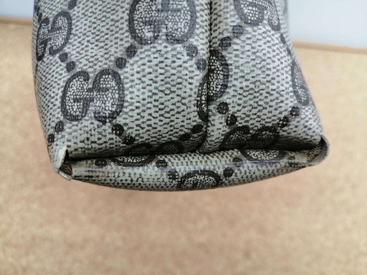 Old Gucci Gg Pattern Pvc Processing Sherry Line T… - image 8