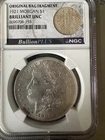 1921 Morgan Silver Dollar "Original Bag Fragment" S$1 - NGC Brilliant UNC