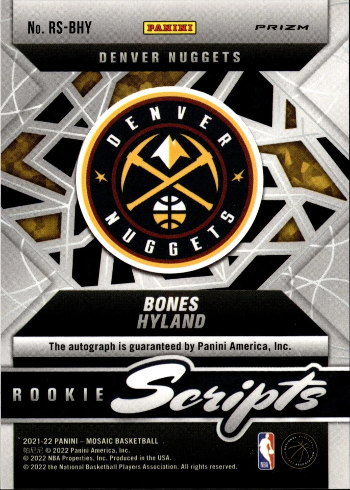 2021-22 Panini Mosaic Bones Hyland Gold Rookie Scripts Auto - Image 2 of 2