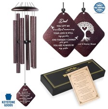 Sympathy Gifts Loss of Dad Memorial Wind Chimes for Father 32 Inch Bronze