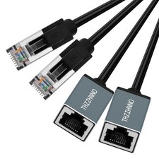 2 PCS 10FT Cat6 Ethernet Extension Cable 1000Mbps RJ45 Male To Female