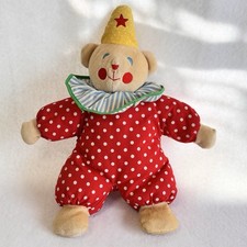 Vintage Eden Toys Teddy Bear Clown Hat Red Polka Dot Plush 14  