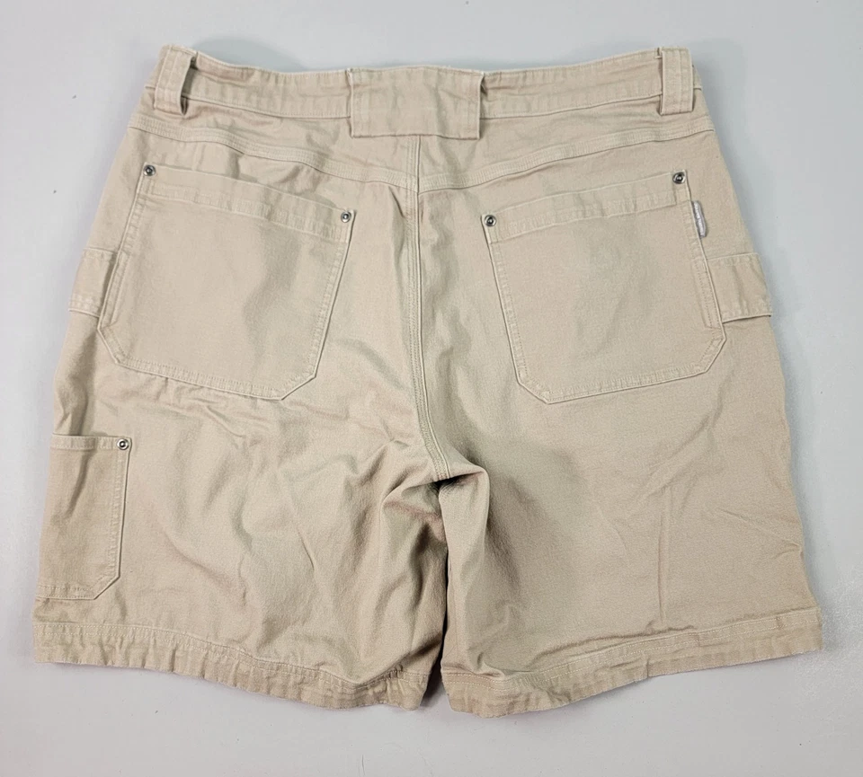 Pantalones cortos Duluth Trading para hombre (talla real 36) beige *manguera flexible contra incendios* trabajo utilitario Foto 2 de 4