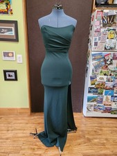 Windsor Kaia Strapless High Slit Formal Dress Hunter Green Size SMALL