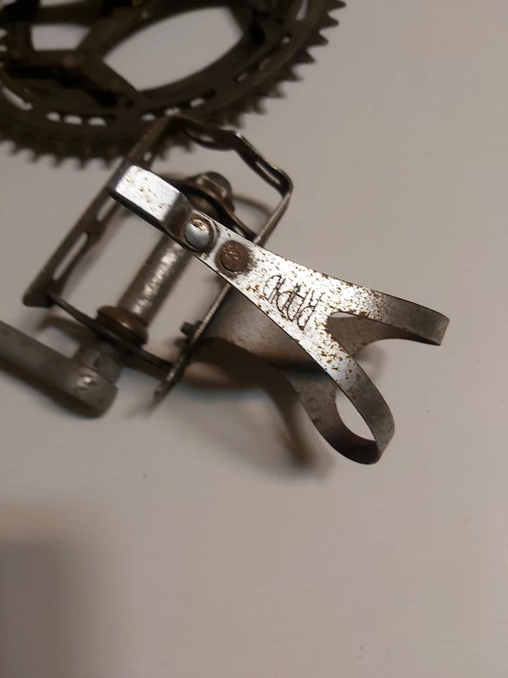 Guarnitura e Pedali Bici Corsa Vintage D'epoca x Bianchi Legnano Atala... - Immagine 4 di 4