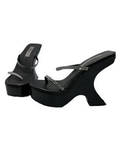 7 Sky Brand Mall Avant Garde Platform Wedge Crystal Strass Sculptural