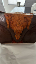 Vintage 1940s/50s Crocodile Alligator Leather Handbag Purse 3D Head Feet Rare