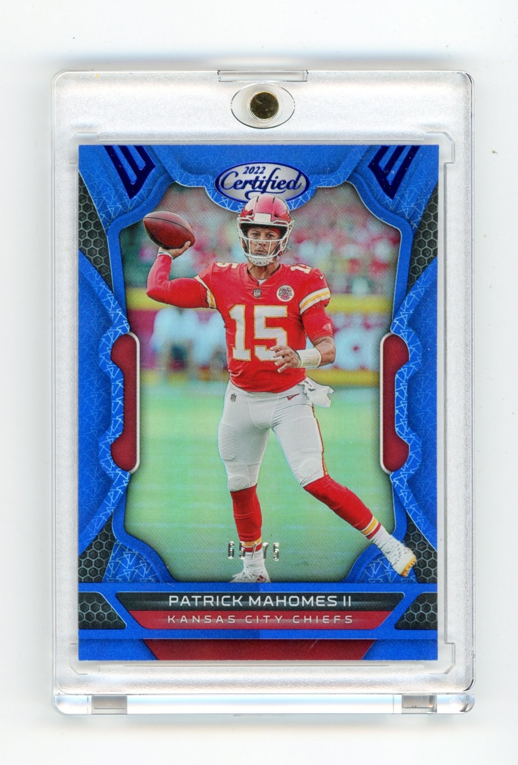 Patrick Mahomes II  2022 Panini Certified #46 Mirror Blue /75
