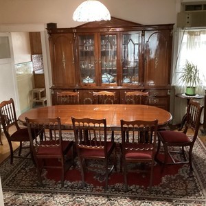 ANTIQUE FRENCH EMPIRE DINING ROOM SET MAHOGANY CIRCA 1890s