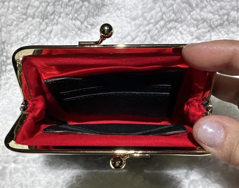 Cartera DOONEY & BOURKE CUERO GUIJARRO Grande Enmarcado Monedero Bloqueo de Beso  Foto 4 de 4