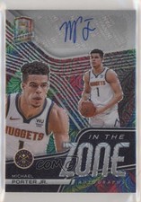 2020-21 Panini Spectra In the Zone Meta Prizm 17/25 Michael Porter Jr Auto 05zi