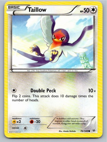 2015 POKEMON TAILLOW ROARING SKIES 70/108 C NM A66262 FREE S&H