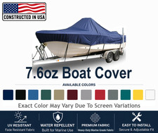 Waterproof 7.6oz Boat Cover for TIDEWATER Heavy Duty Trailerable Made in USA