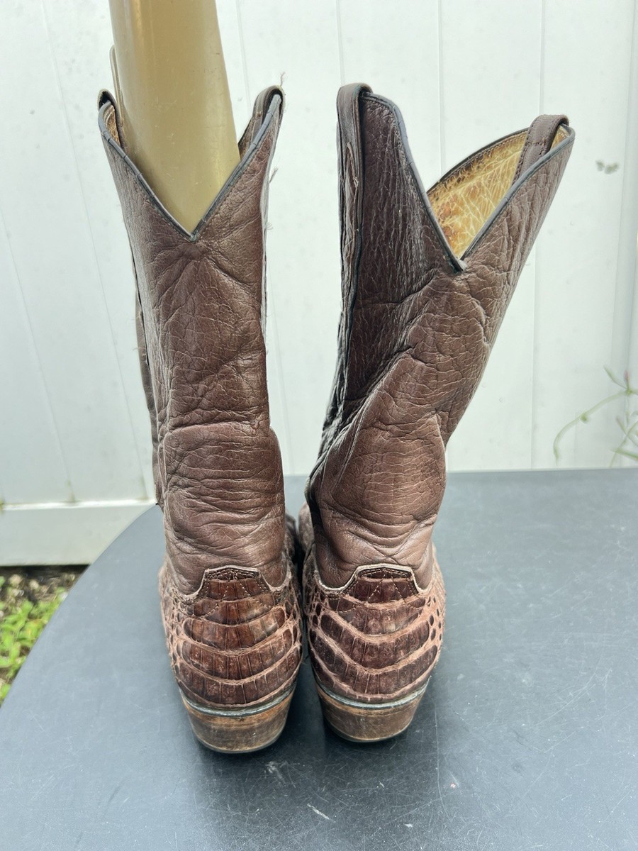 Sedona West Brown Exotic Alligator Cowboy Western Boots Size 