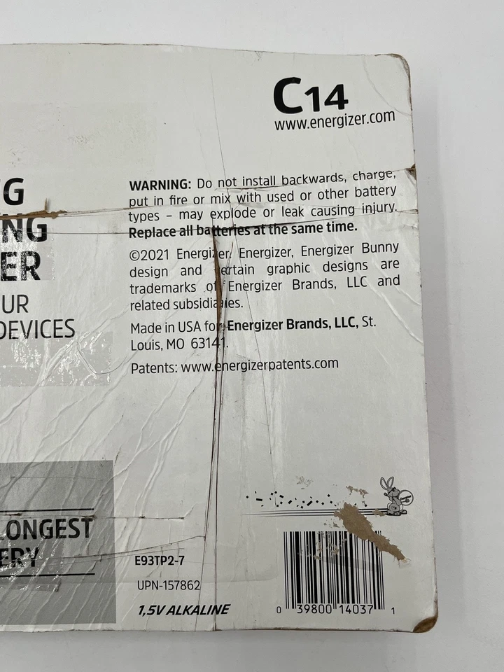 14 PACK of ENERGIZER MAX C CELL Batteries, Alkaline Batteries - Image 3 of 3
