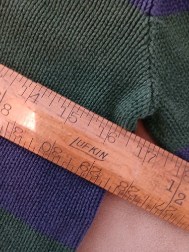 Suéter Polo Ralph Lauren Niños Talla L (14-16) Azul/Verde Rayas 1/4 Cremallera Usado en Excelente Condición - Imagen 7 de 7