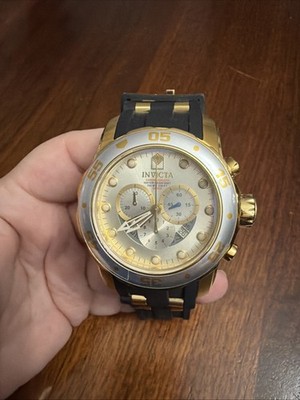 Invicta Pro Diver 6985 Swiss Chronograph Gold/Black Watch Original Box 100M