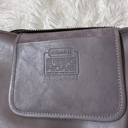 Vintage Coach Document Holder Leather Clutch Pouch Bag 6637 New York USA Gray - Picture 6 of 9