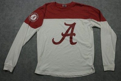 Alabama Crimson Tide Shirt Womens Small White Long Sleeve NCAA Football Pressbox