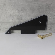 Pickguard For Gibson Les Paul Custom w/ Gold Bracket - Black 5 Ply