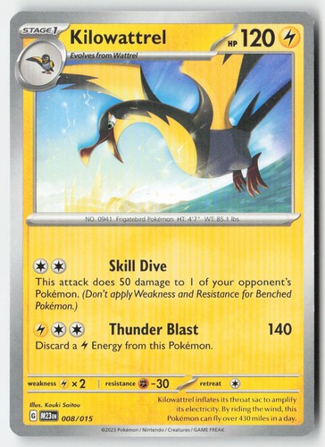 Pokemon - Kilowattrel #8/15 Regular - McDonald's Collection 2023