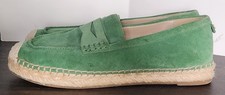 Sam Edelman Women's Green Kai Leather Espadrilles Loafers Flat Size 6.5 EUC