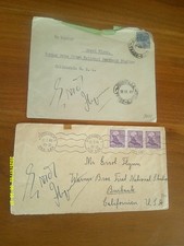 2-1941 envelopes addressed to Errol Flynn--Warner Bros. Studios-California