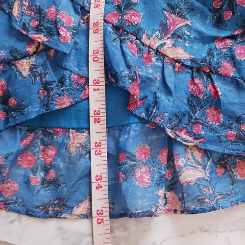 Isabel Marant etoile Esther Blue Orange Floral One-Shoulder mini dress Sz 4 NWT - Picture 6 of 11