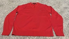 Men  s Size XXL Tommy Hilfiger Red V-Nack Pullover Sweater