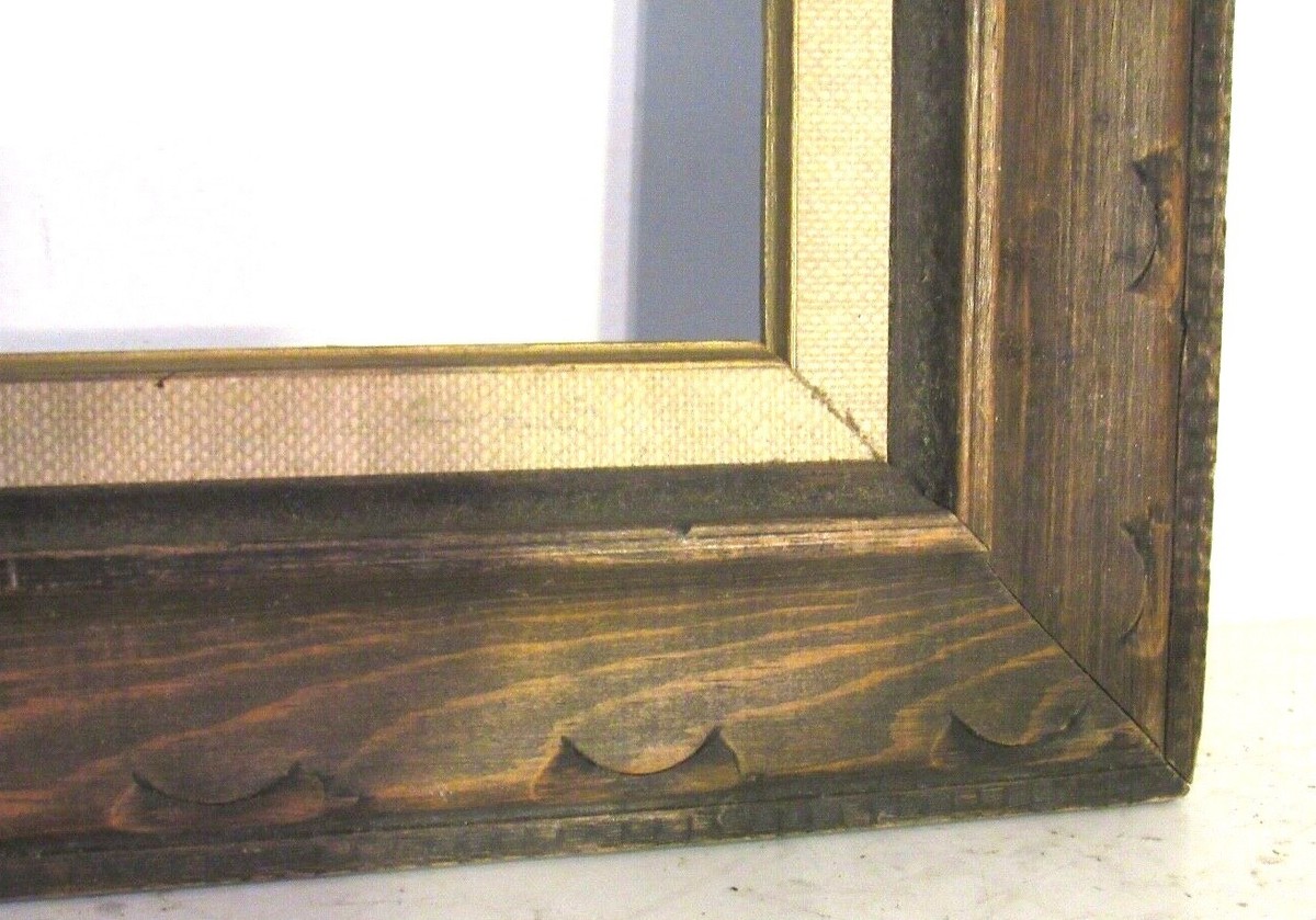 ANTIQUE HAND CARVED WOOD FRAME FOR PAINTING, PRINT, PHOTO 18 X 14
